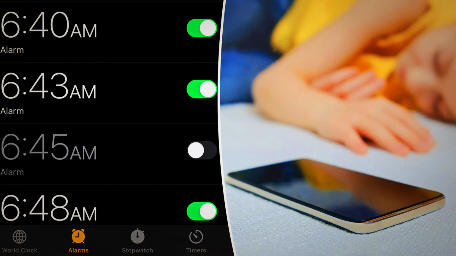 IPHONE SNOOZE ALARM IS SET TO 000