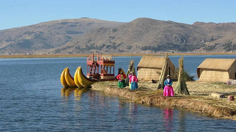 Floating Reed Islands of Lake Titicaca Peru